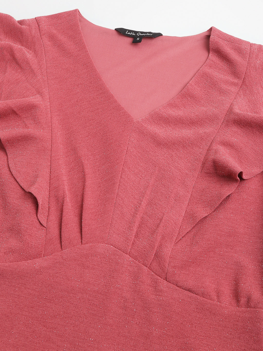 Rose Cap Sleeve V-Neck Solid Normal A-Line Dress