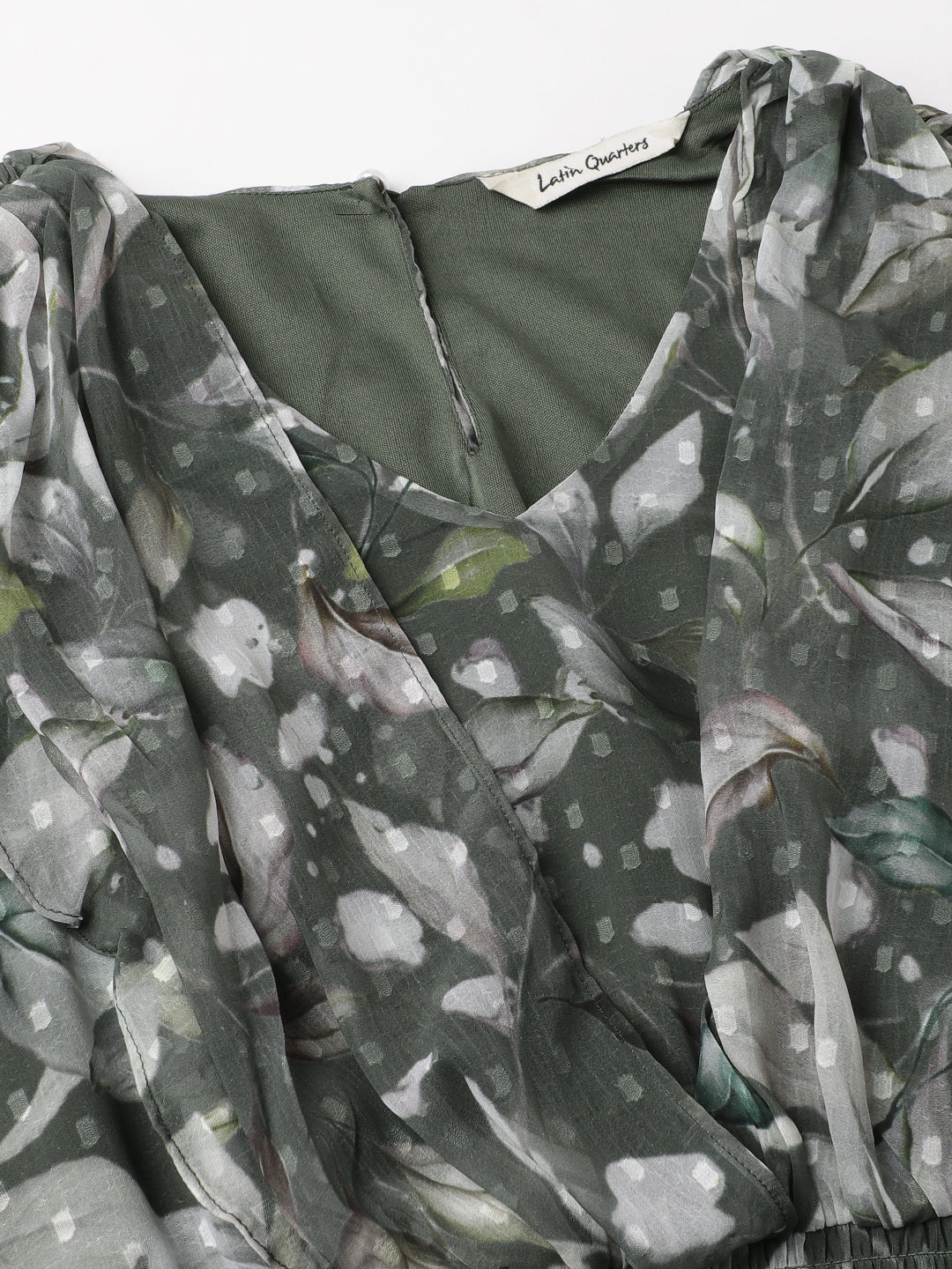 Green Sleeveless V-Neck Printed Midi Dress For Casual Wear
