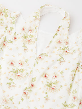 Latin Quarters Women's White Cap Sleeve Printed A-Line Casual Dress