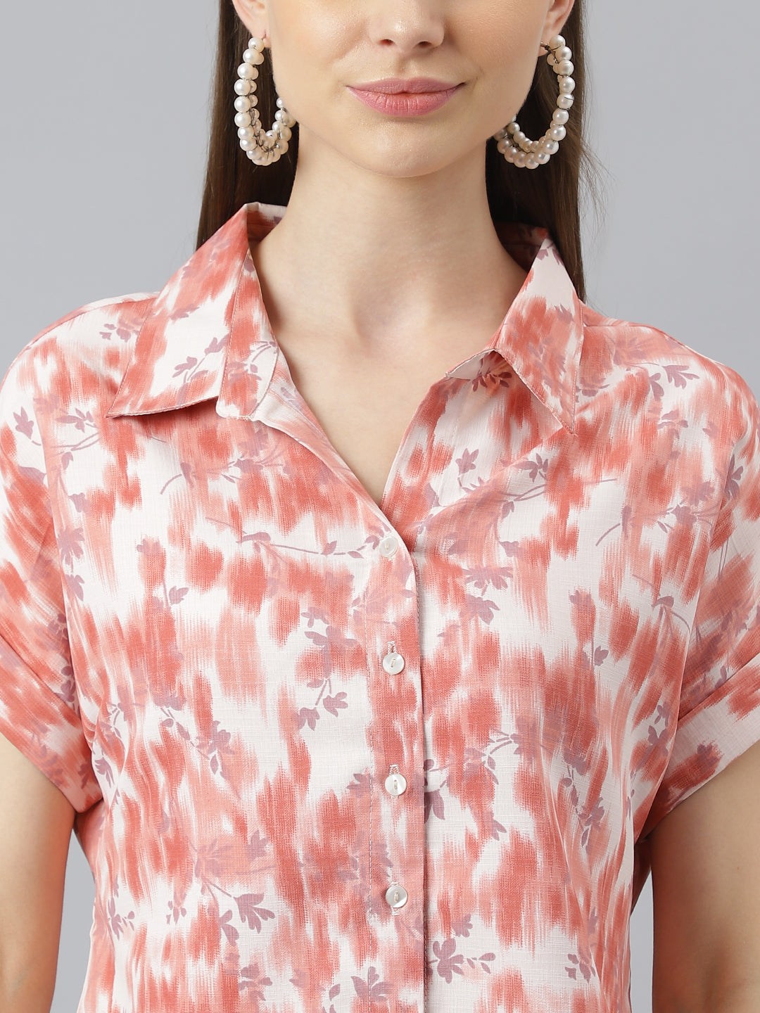 Latin Quarters Women Rust Printed Short Sleeve Casual Co Ord Set