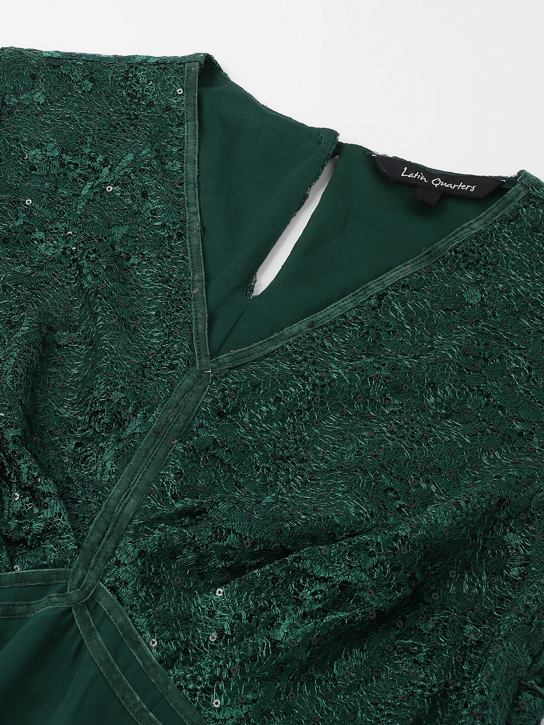 Green Cap Sleeve Classic Fit 100% Polyester Dress