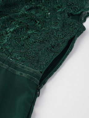 Green Cap Sleeve Classic Fit 100% Polyester Dress