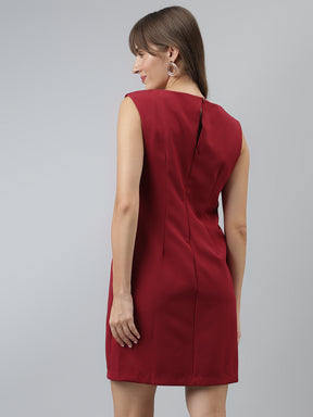 Solid Bodycon Casual Sleeveless Red Dress