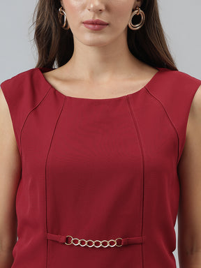 Solid Bodycon Casual Sleeveless Red Dress