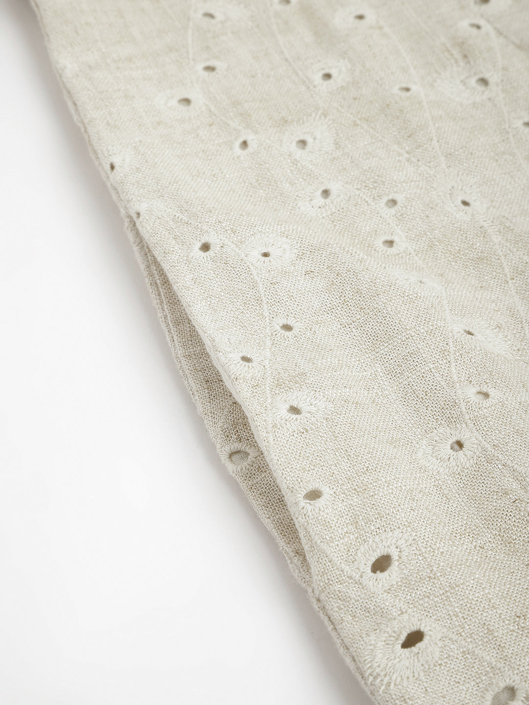 Latin Quarters Women'S Beige Embroidery Collared Sleeveless Shirt Casual Dress