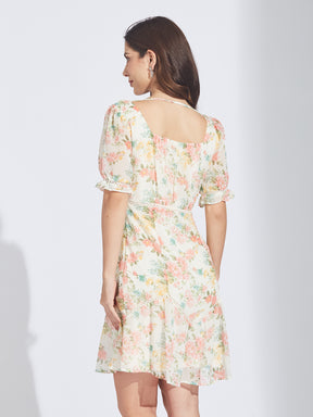 Latin Quarters Women's Pink Floral Print A-Line Dress