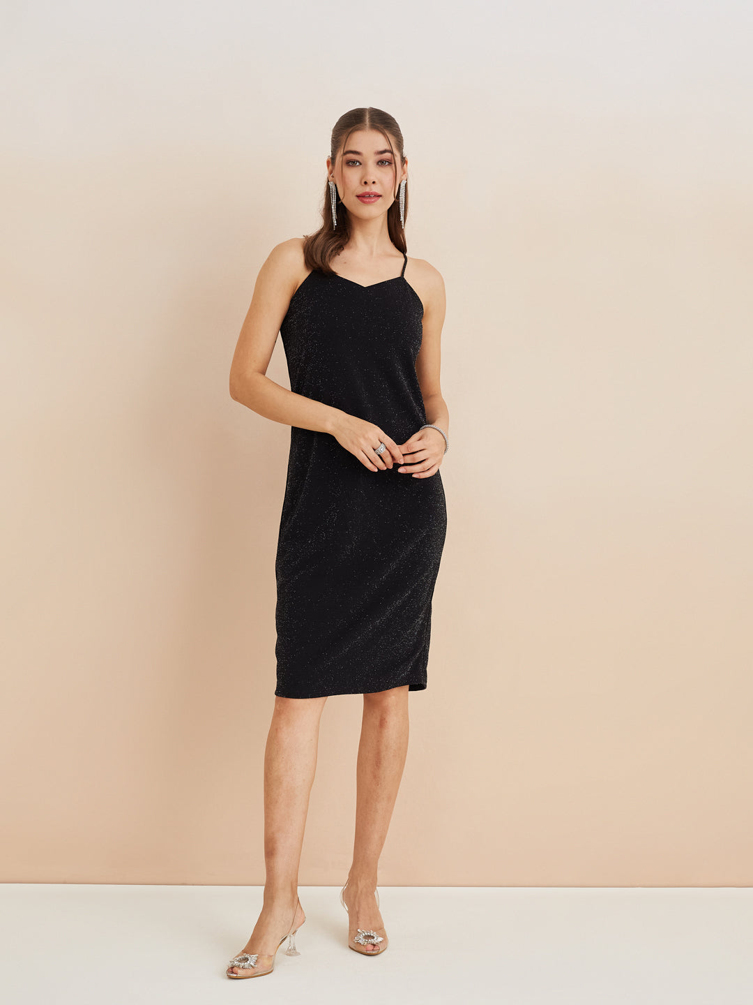 Latin Quarters Women'S Black Sweatheart Neck Sleeveless Solid Party Bodycon Dress Shrug Set