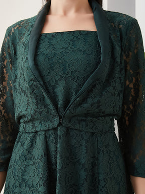 Latin Quarters Women Green Knee Length Strappy Square Neck Casual Dress