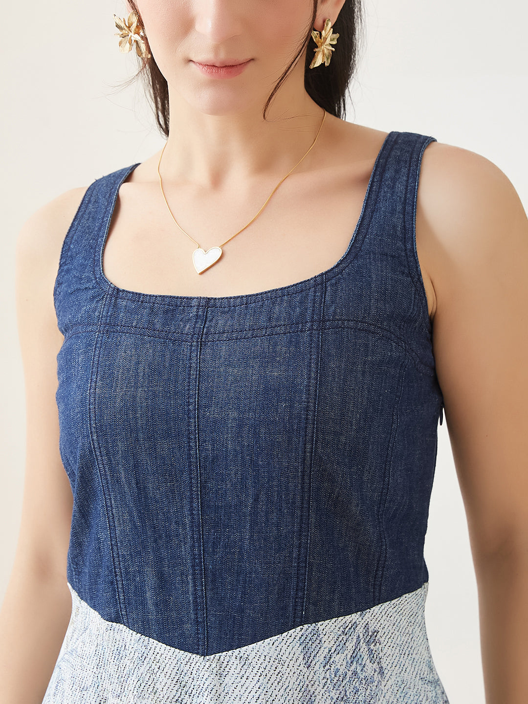 Latin Quarters Women Blue Printed Sleeveless Casual Dress