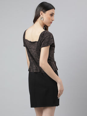 Black Cap Sleeve Solid 2 Fir 1 Dress