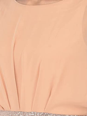 Orange Short Sleeve Solid Polyester Dress