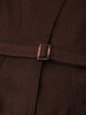 Rust Full Sleeve Long Over Coat Jacket
