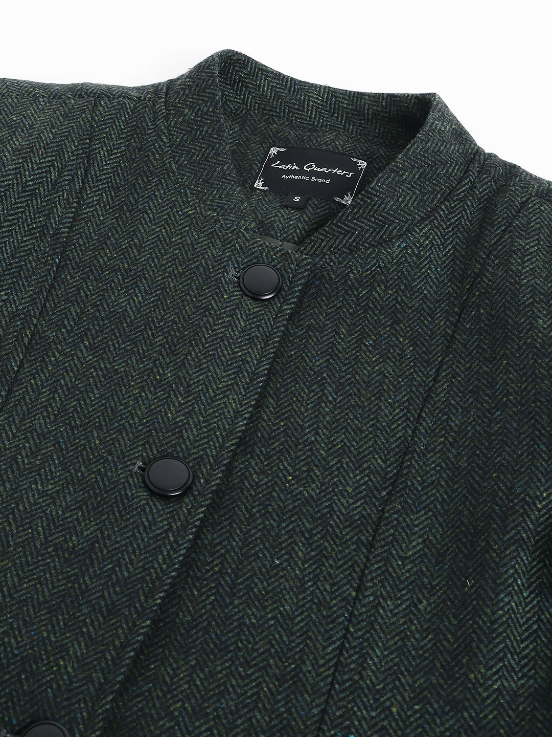 Green Full Sleeve Solid Blazer Jacket
