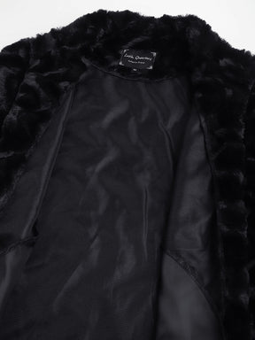Black Full Sleeve Solid Casual Jacket