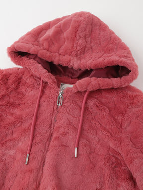 Rose Solid Hoodie Winter wear Casual Warm Zipper Jacket Hooded Neck Hoody