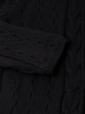 Black Full Sleeve Solid Straight Shrug For Women & Girls