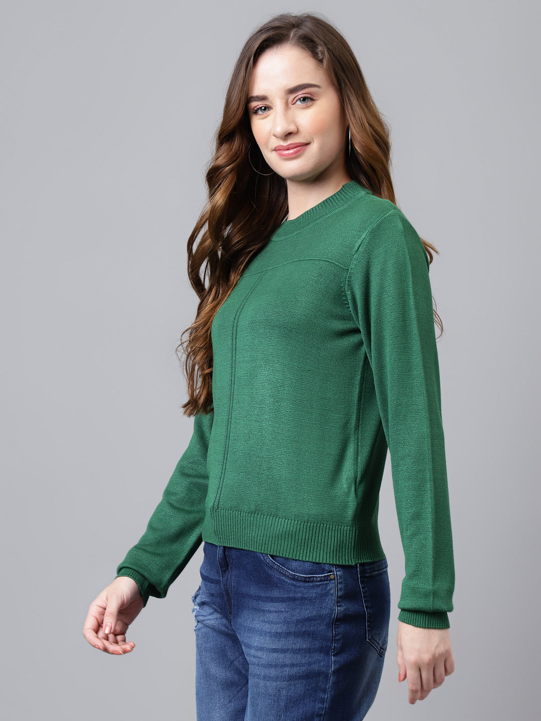 Greenforst Full Sleeve Solid Normal Pullover Sweatertop