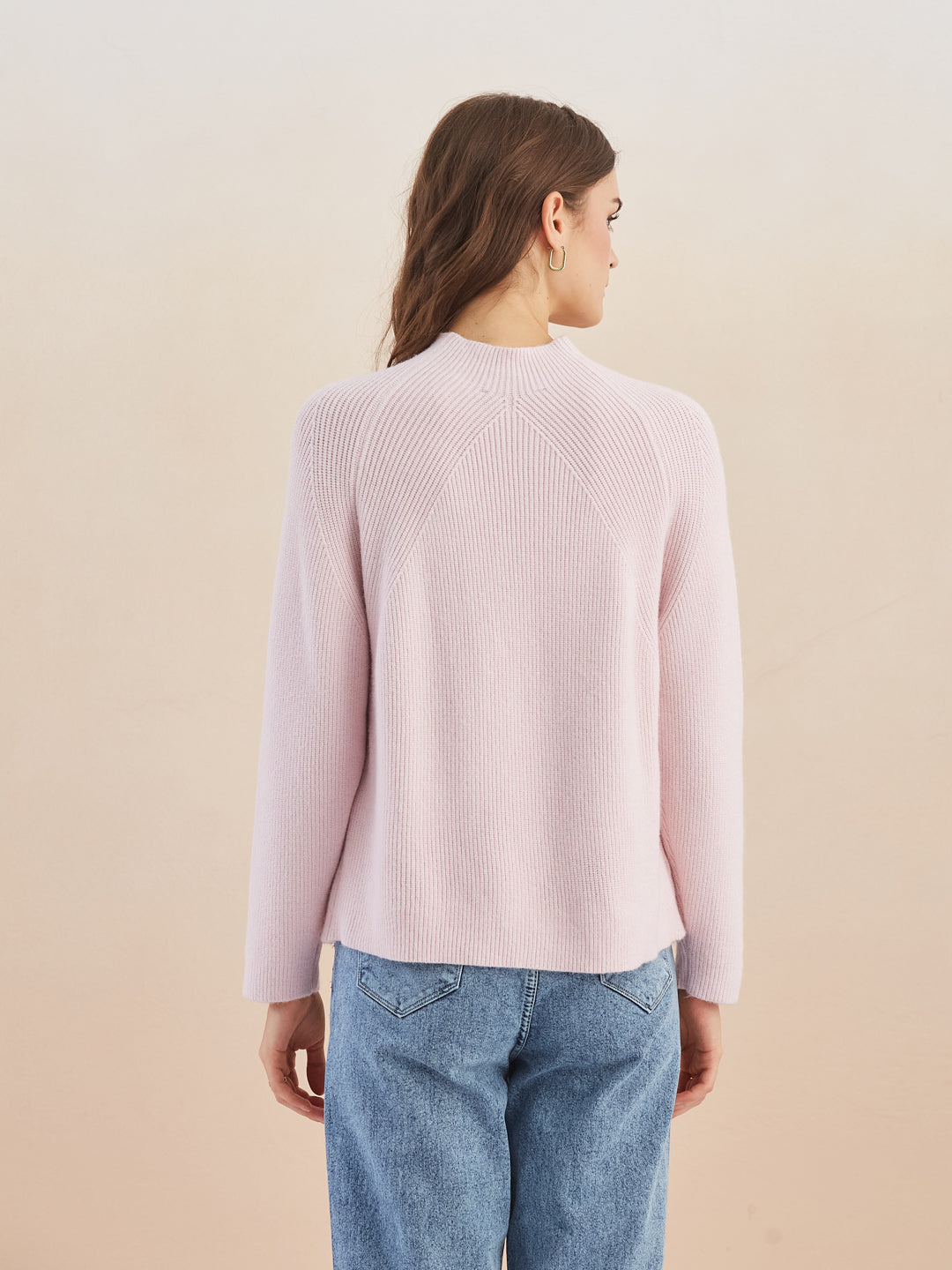 Latin Quarters Women'S Pink Turtle Neck Full Sleeves Solid Casual Sweater
