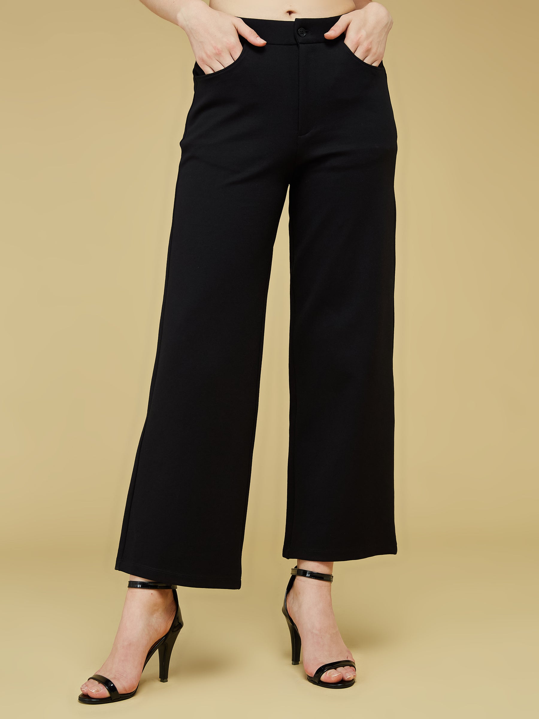 Black Solid Pant