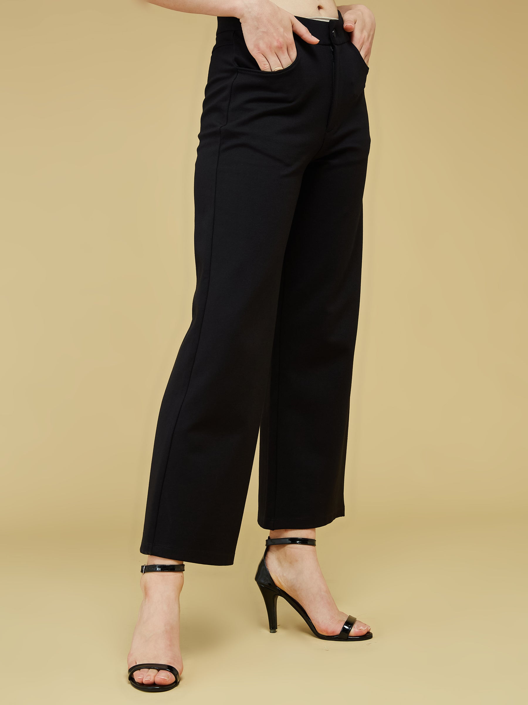 Black Solid Pant