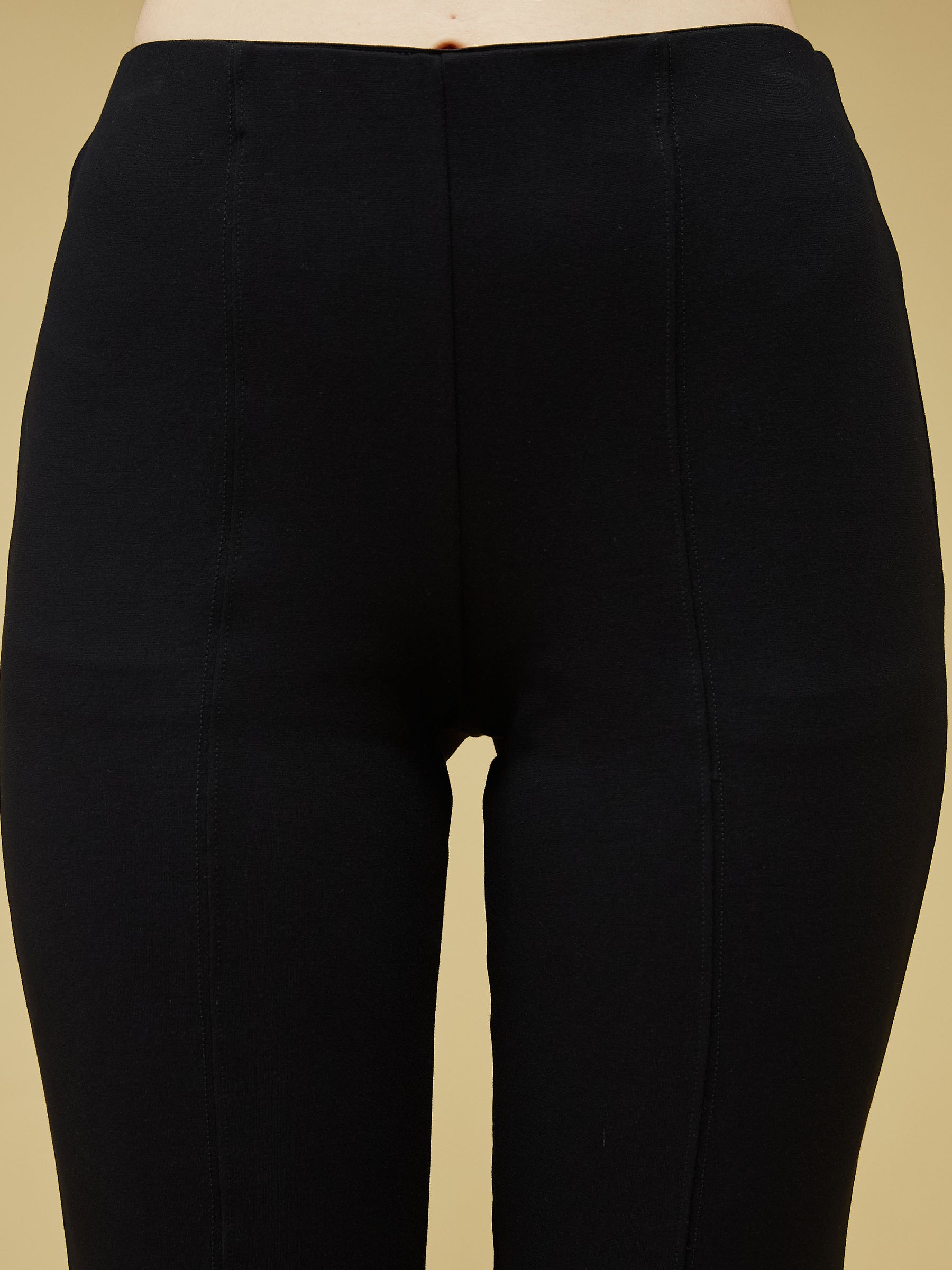 Black Solid Trouser Pant