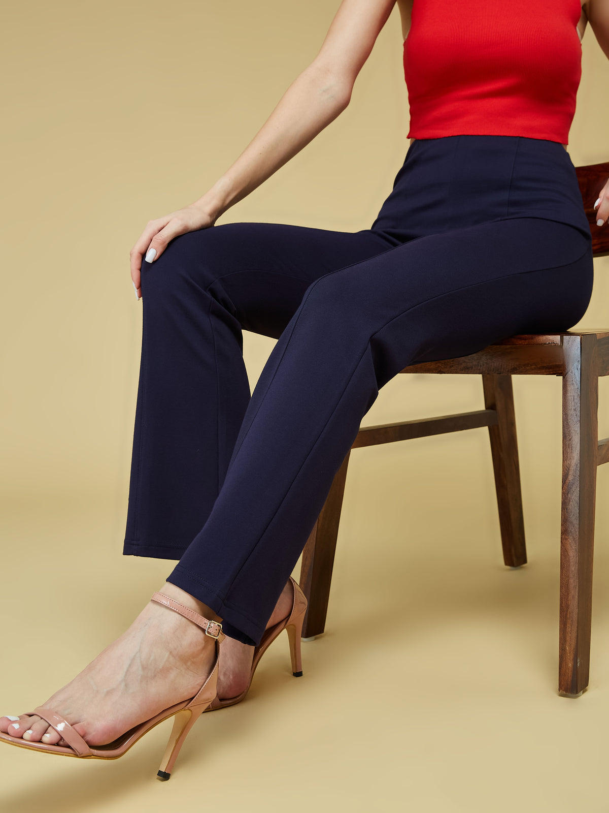 Blue Solid Pant