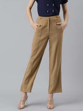 Beige  Long Straight Pant