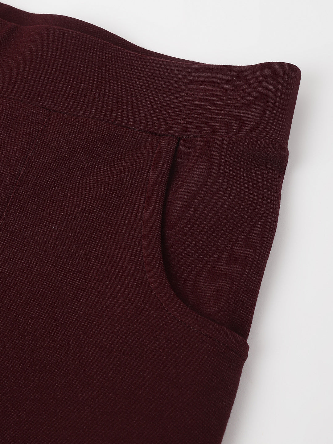 Wine Solid Jeggings Pant
