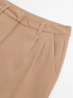 Women Beige Solid Straight Pant For Casual