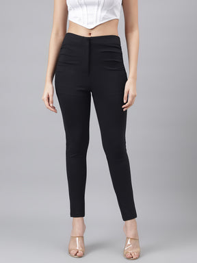 Women Black Slim-Fit Solid Jegging