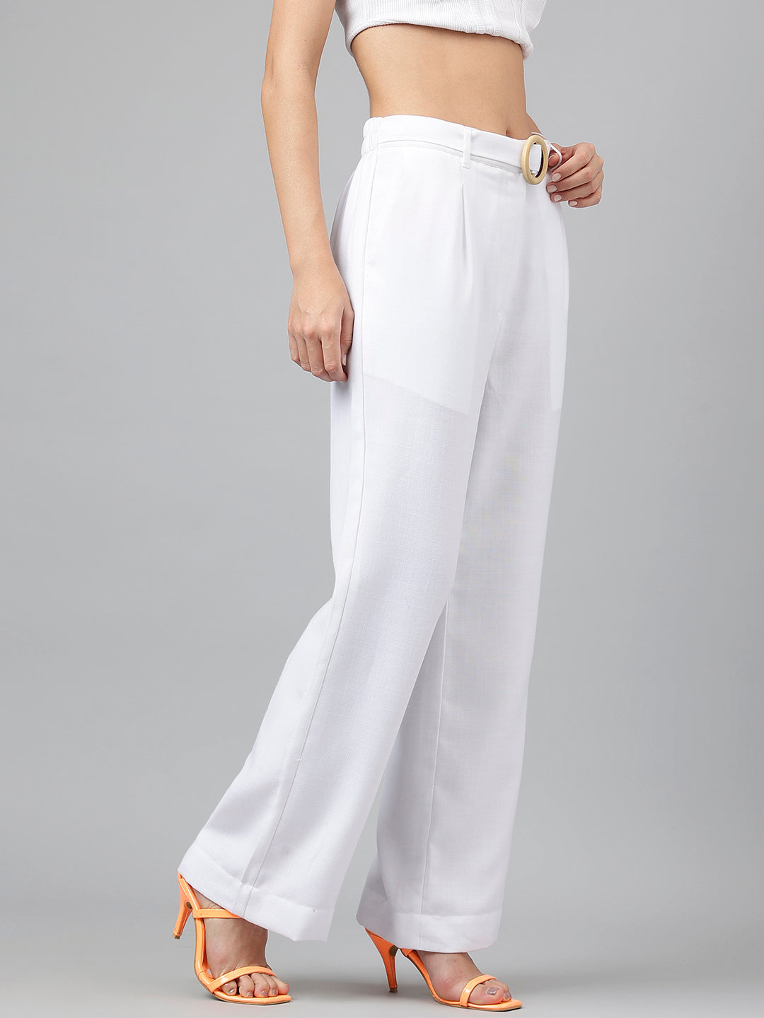 Full Length Solid White Pants