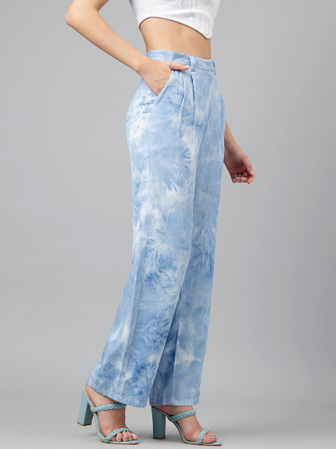 Full Length Tie & Dye Print Casual Pants