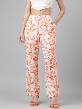 Full Length Floral Print Casual Pants