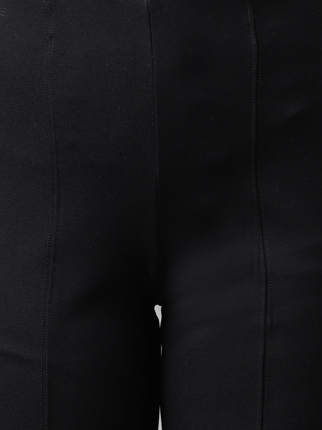 Latin Quarters Women's Black Solid High Rise Casual Trouser