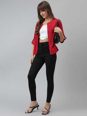 Latin Quarters Women'S Black Solid Skinny Fit High Rise Casual Jegging