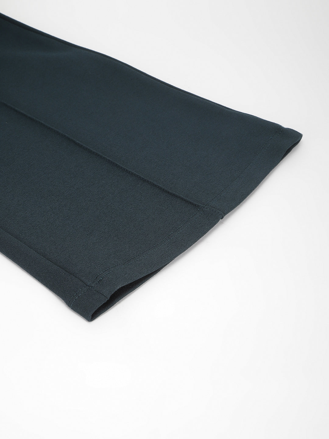 Green Solid High Rise Trousers For Casual Wear