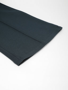 Green Solid High Rise Trousers For Casual Wear