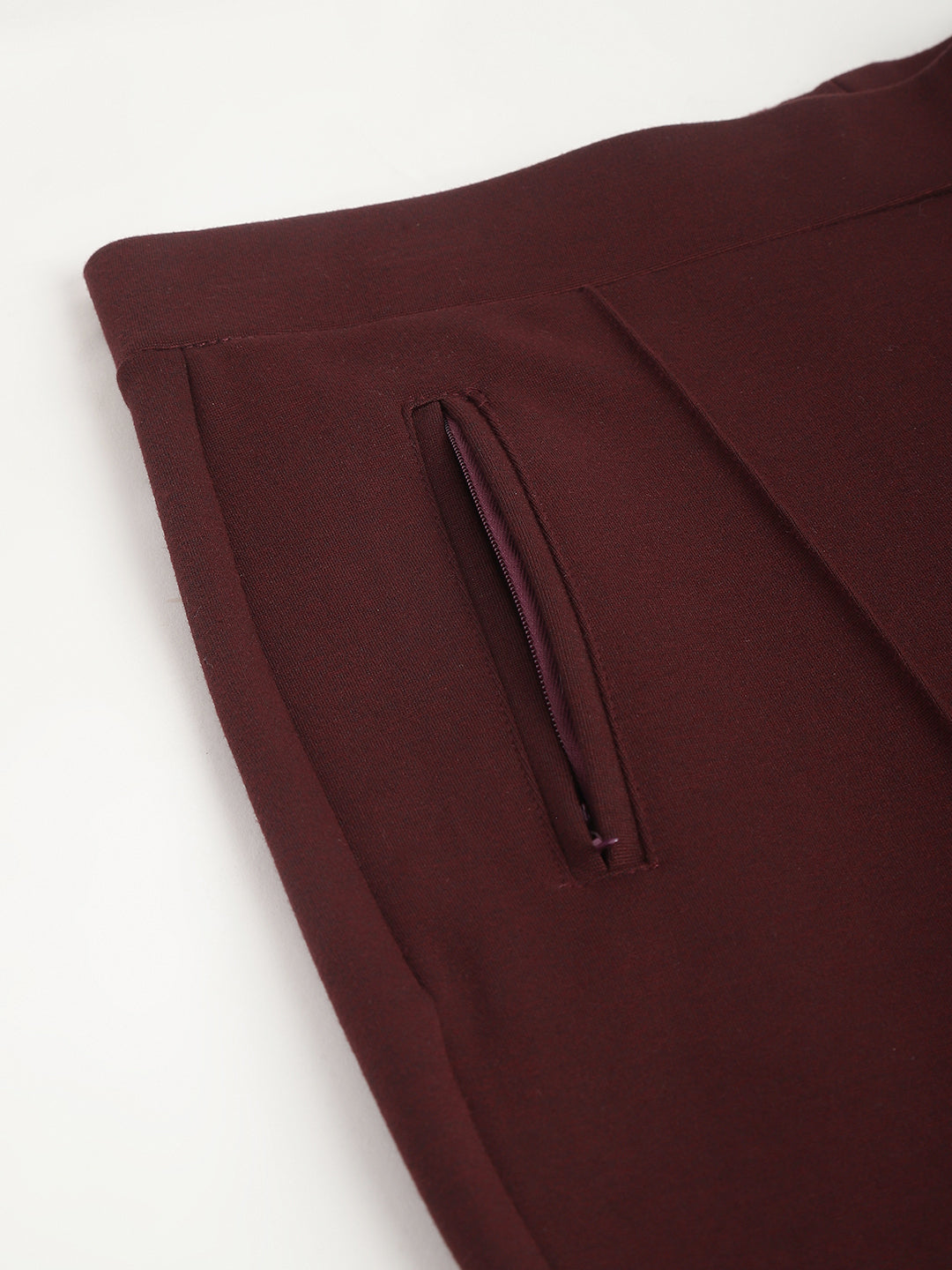 Latin Quarters Women's Maroon Casual Solid Ankle Length Flared Trouser