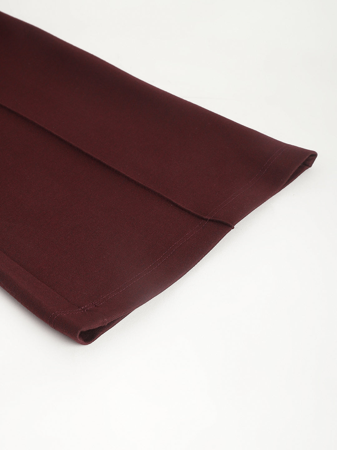 Latin Quarters Women's Maroon Casual Solid Ankle Length Flared Trouser