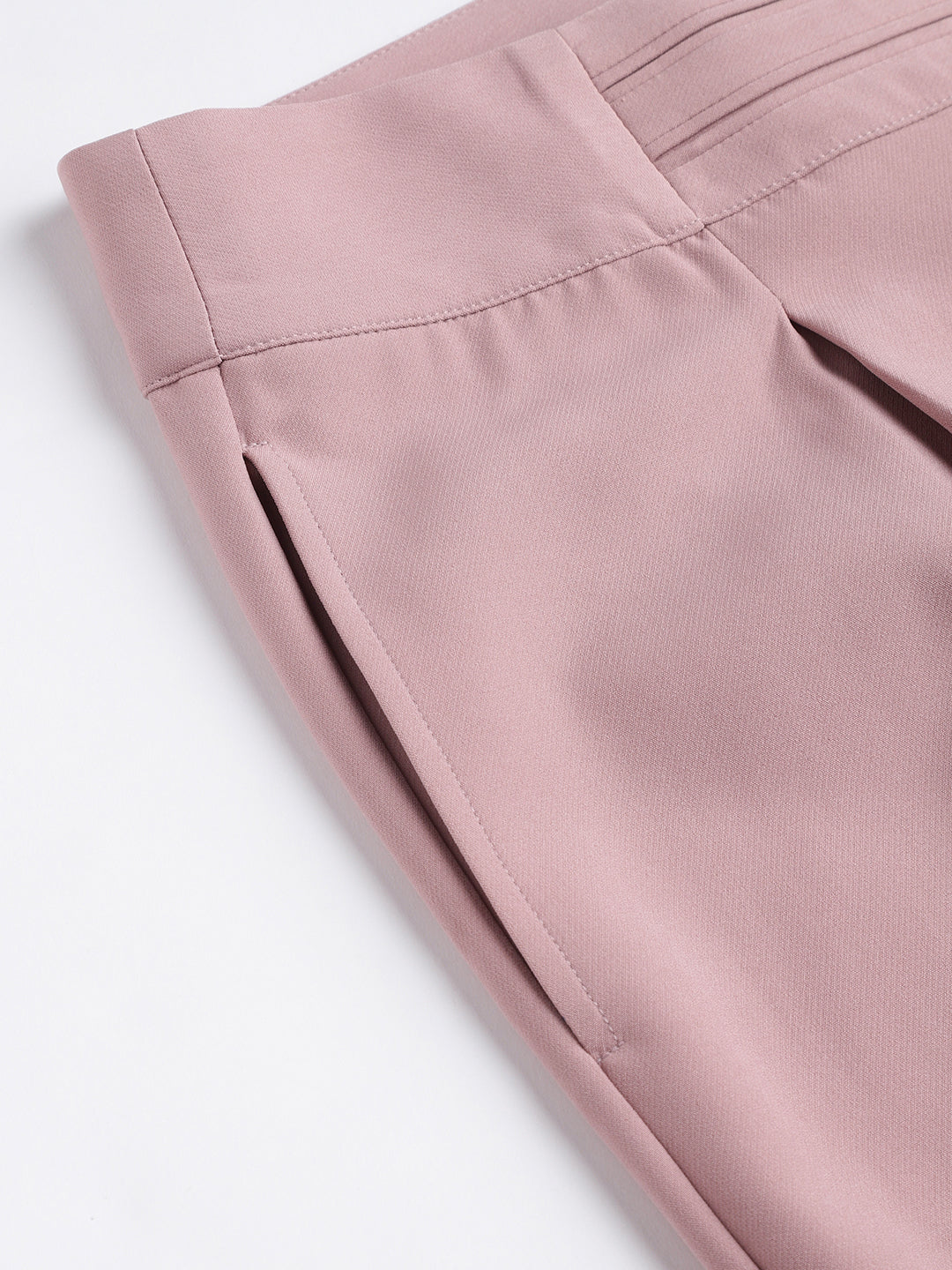 Pink Solid Casual Pant