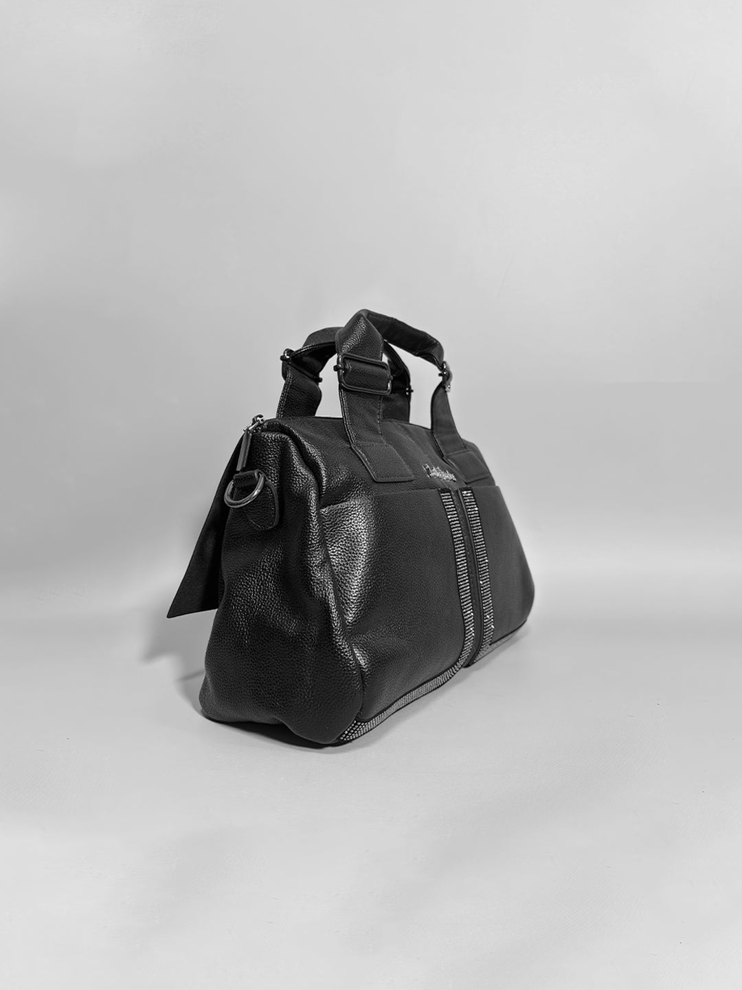 Latin Quarters Women Black Solid Casual Two handled Satchel Bag