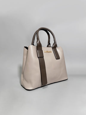 Latin Quarters Women Beige Solid Formal Tote Bag