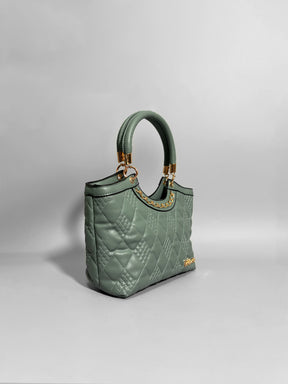 Latin Quarters Women Green Textured Casual Two handled Satchel