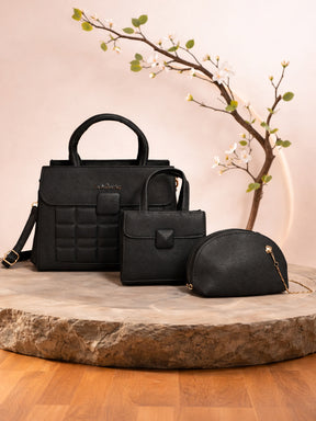 Latin Quarters Women Black Solid Casual Handheld Bag