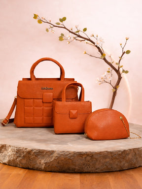 Latin Quarters Women Tan Solid Casual Handheld Bag