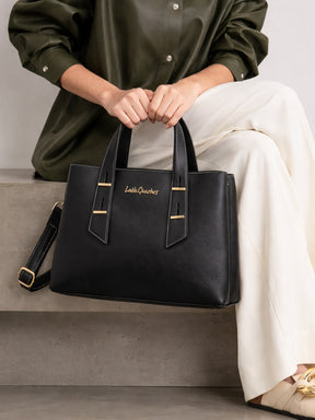 Latin Quarters Women Black Solid Casual Tote Bag