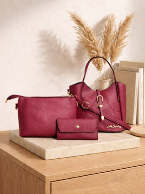 Latin Quarters Women Maroon Solid Casual Handheld Bag