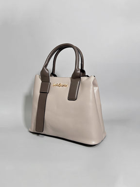 Latin Quarters Women Beige Solid Formal Tote Bag