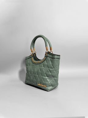 Latin Quarters Women Green Textured Casual Two handled Satchel