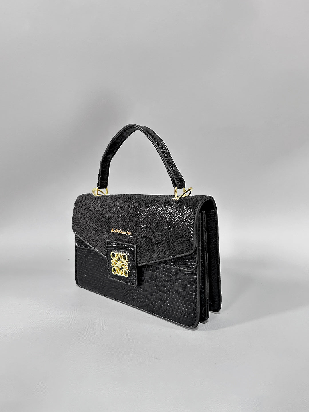 Latin Quarters Women Black Textured Casual Satchel Bag